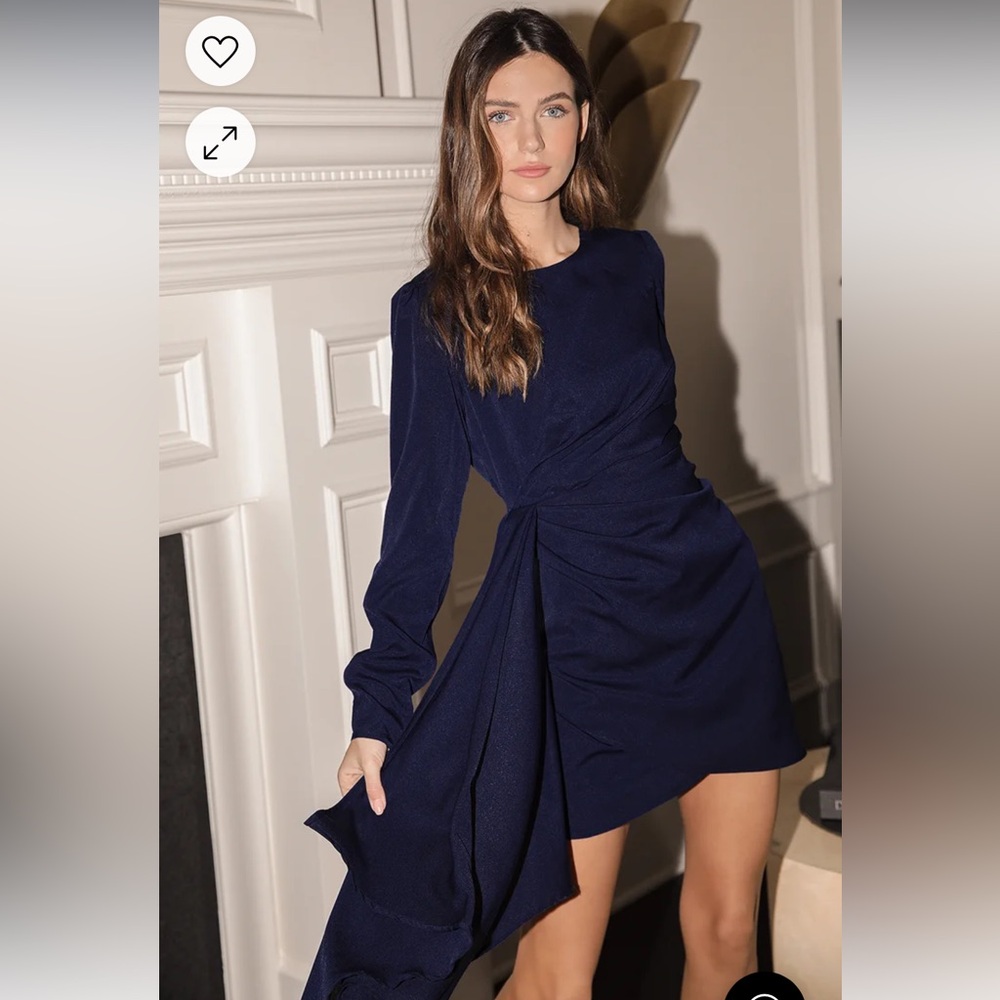 Lulus navy long sleeve mini dress